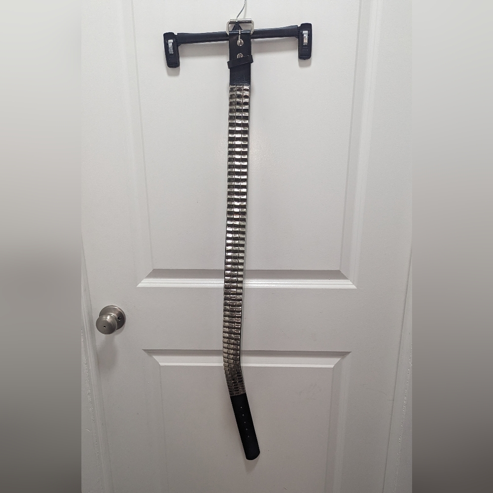 Men's 38" black, leather studded belt